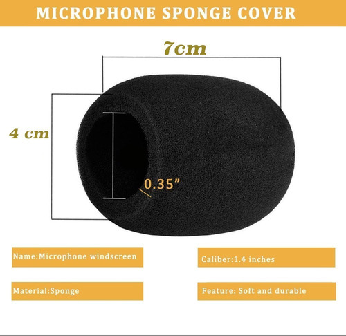 Imagen 5 de 10 de Filtro Antipop Capuchon X2 Para Microfono Condenser 7x4cm