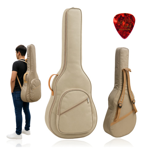 Capa Bag Mochila Super Luxo P/ Violão Folk Acolchoada Alça