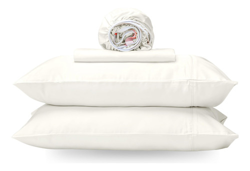 Juego De Sabanas Tamaño King De Color Blanco Con 4 Piezas 01 Cream White Lisa