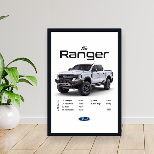 Cuadro 30x40 Auto Minimalista Auto Ford Ranger