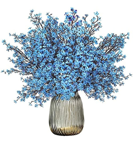 Ivita 6 Piezas Babys Breath Flores Artificiales Azul A Grane