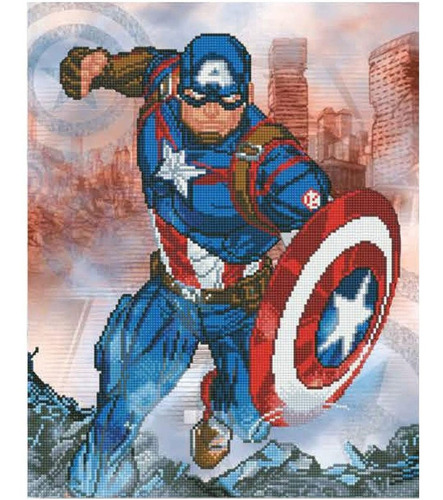 5d Pintura Por Diamantes - Capitan America (42 X 52 Cm)