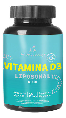 Vitamina D3 Liposomal 800 Ui 60 Caps. Ortomolecul. Agronewen Sabor Sin Sabor