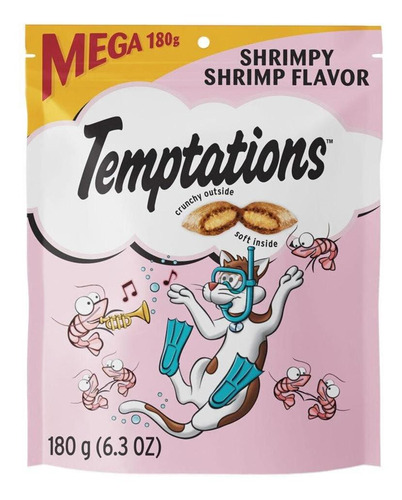 Imagen 1 de 6 de Temptations Snack Para Gatos Adultos Camarón 180 G
