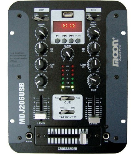Mixer Dj Moon Mdj206 Usb 2ch Display Mp3 Consola Bluetooth 