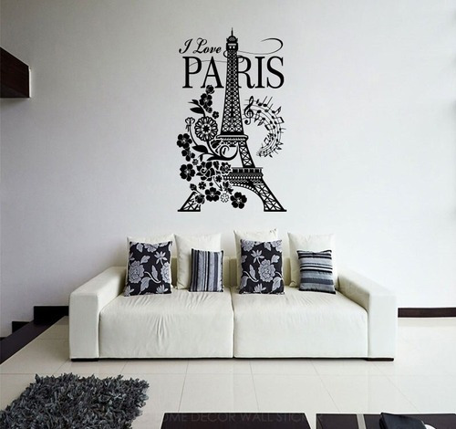 Viniles Decorativos Para Pared Modernos I Love Paris, Torre 