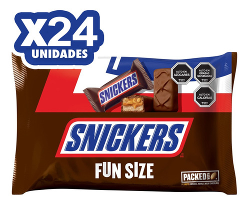 Snickers Barra De Chocolate Con Leche Fun Size 300g X24un.