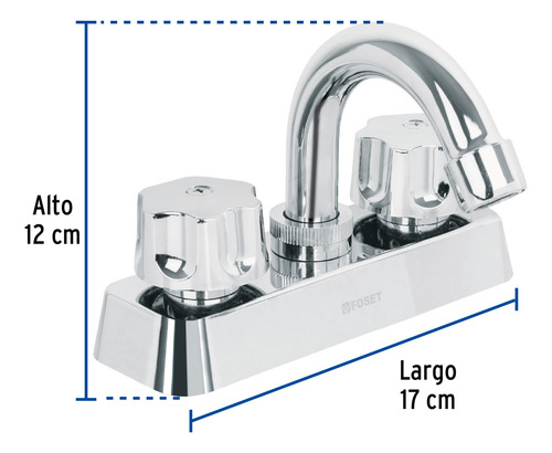 Mezcladora Plástica Lavabo, Cuello Curvo, Manerales Estándar