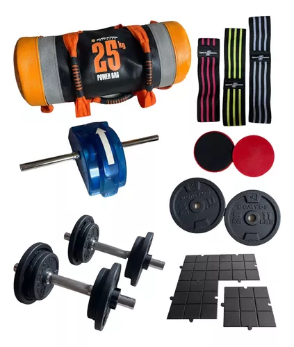 Kit Mancuernas 18 Kg Sport Fitness Negro - Almacén Flota Blanca