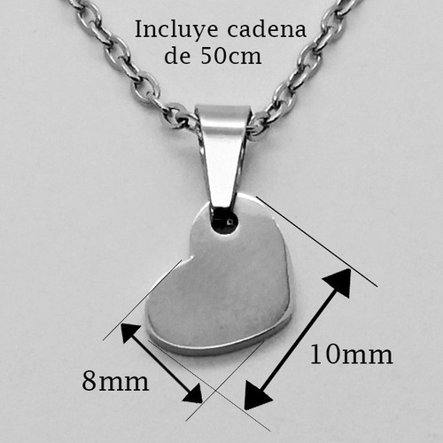 Collar Corazón Grabado Personalizado 1217