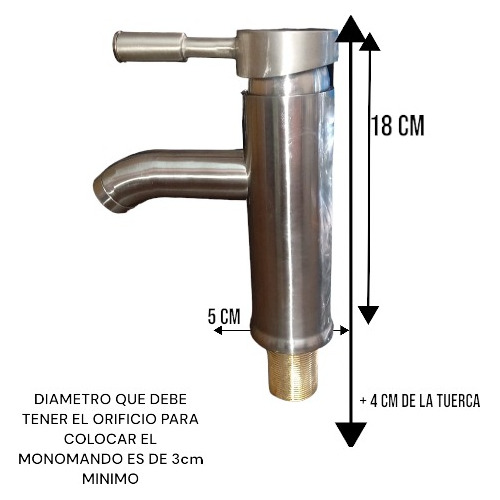 Monomando Bajo Para Lavabo Tubular Satinado