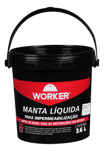 Manta Liquida Impermeabilizante Worker 3,6 Litros Asfaltica 