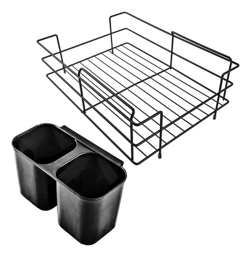 Escurridor Áncora De Platos Trastes Metal Negro