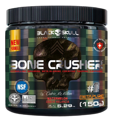 Pré Treino Bone Crusher 150g - Black Skull Sabor Wild Grape