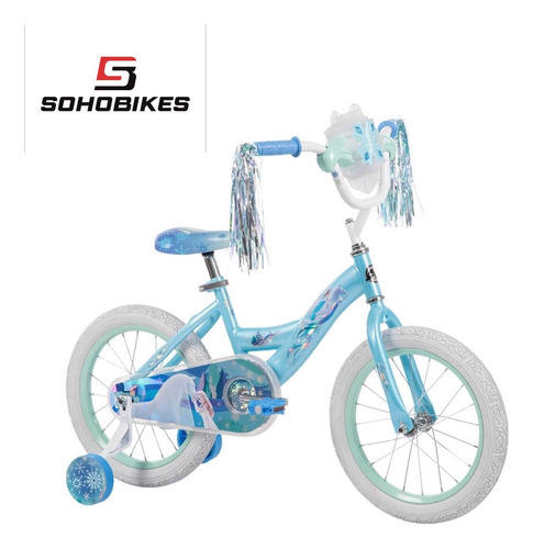 Bicicleta Infantil Huffy Frozen Disney Rodada 16 Color Celeste Tamaño Del Cuadro 16