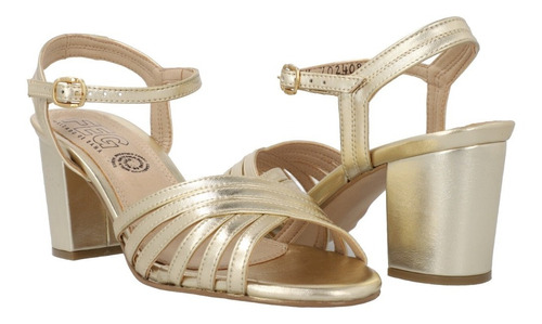 Zapatilla Mujer Fiesta Formal Casual Oro Dorado Alto 6cm