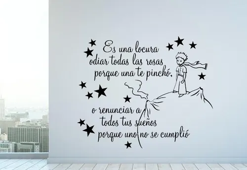 Sticker Vinilo Pared Decoración Frase: Principito 59 X 50 Cm