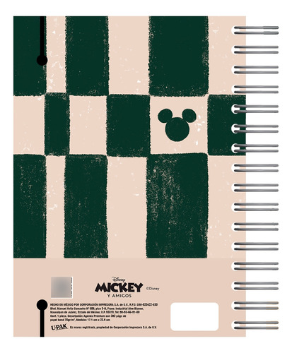 Agenda 2025 Premium Mickey Amigable V1 Upak Portada Verde Oscuro