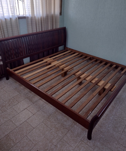 Sensacional Cama King Size 2x2 De Madera Caoba