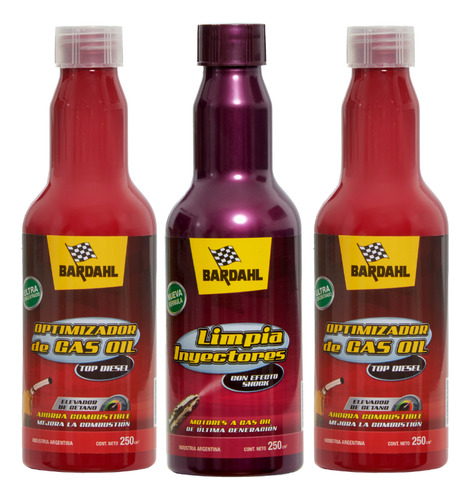Kit: Un Limpia Inyectores Y 2 Optimizadores De Gas Oil 250ml