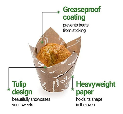 Panificio Premium 17oz Baking Cups Tallpetal Paper Baking Cu