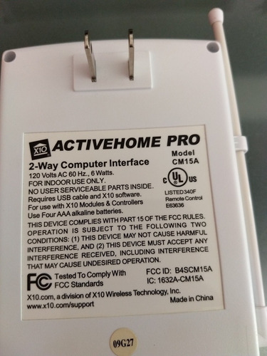 Domotica X10 Activehome Pro Interface Usb Cm15a