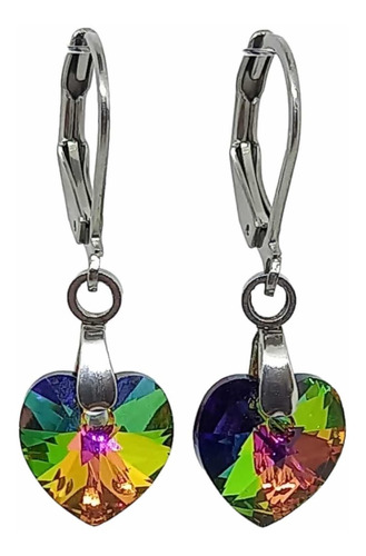 Aros Brisura Acero Decorado C Cristales De Swarovski® 10mm 