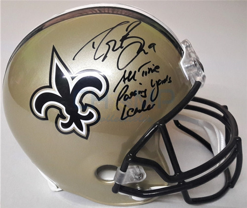 Casco Autografiado Drew Brees New Orleans Saints Riddell Nfl