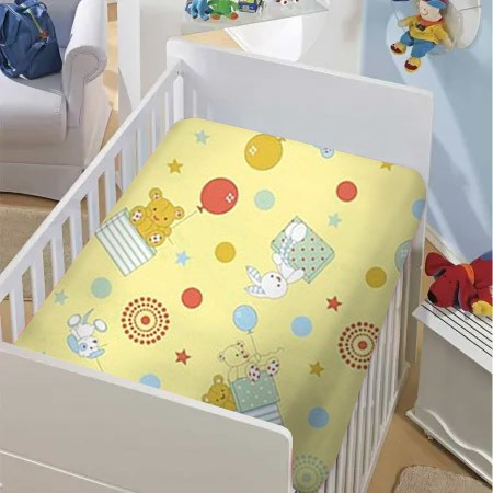 Cobertor Infantil Bebe Manta Incomfral Estampado Amarelo