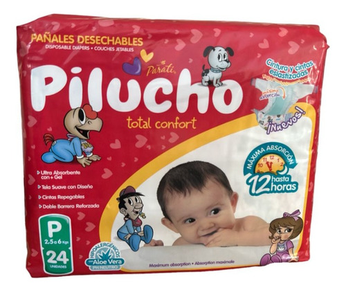 Pañales Desechables Talla P Pilucho 24 Unidades Tamaño Pequeño (p)