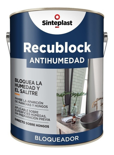 Pintura Antihumedad Pared Recublock Sinteplast X 4lts