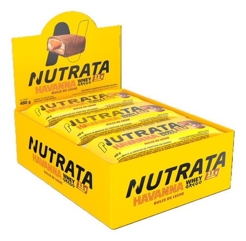 Whey Grego Bar Doce De Leite Havanna - Nutrata Caixa Com 12