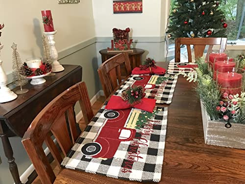 Merry Christmas Country Holiday Truck And Tree Placemats, S