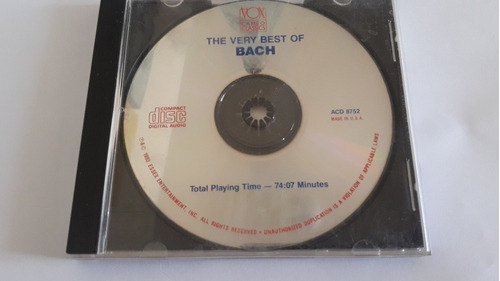 Cd Musical Bach The Very Best Música Clásica. Sin Carátula.