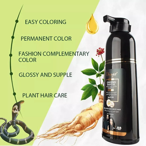 Shampoo Tinte Negro Para Cabello Barba Bigote