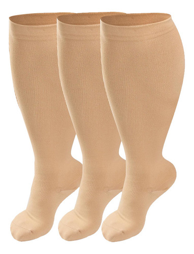 3 Pares De Calcetines De Compresión De Talla Grande, Talla G