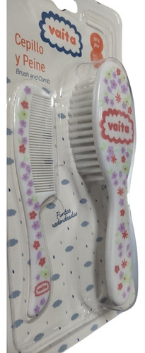 Set De Peine Y Cepillo Bebe 0 Meses Regalo Vaita Coral Claro