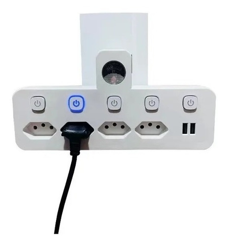 Filtro De Linha Adaptador De 4 Tomadas 2 Entradas Usb Cor Branco 110V/220V