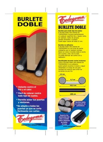 Imagen 5 de 8 de Zocalo Burlete Puerta Doble Premium Universal Reforz. Blanco