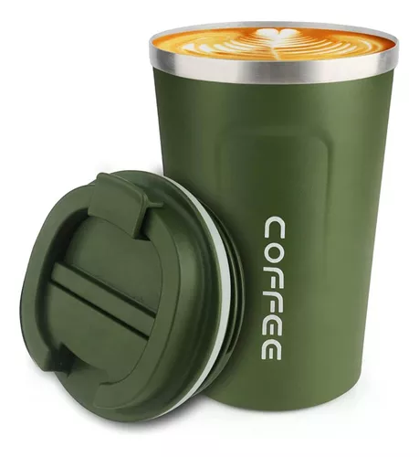 Vaso Térmico Mug 380ml Con Tapa Coffee - Blanco