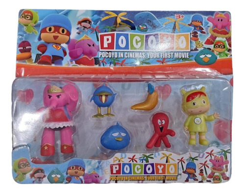 Blister Pocoyo X5 + Accesorios Pato Elly Loula