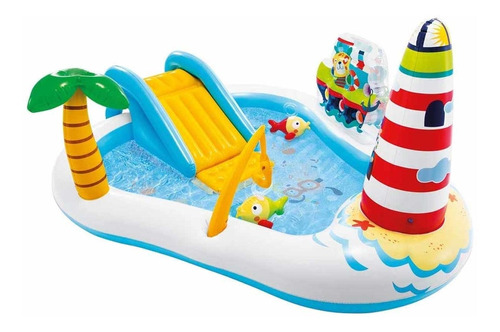 Juego Alberca Inflable Pesca Pez Tobogan Playcenter Intex