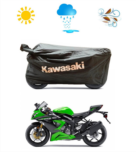 Funda Cubierta Impermeable Compatible Para Motos Kawasaki Zx6 Zx7 Zx9 Zx10 Zzr Zx6r 636 Ninja 400 Ninja 300etc