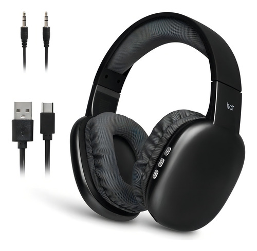 Ijoy Ultra - Auriculares Inalámbricos Con Micrófono, Recargables, Bluetooth, 10hrs De Reproducción, Ranura Sd, (negro)