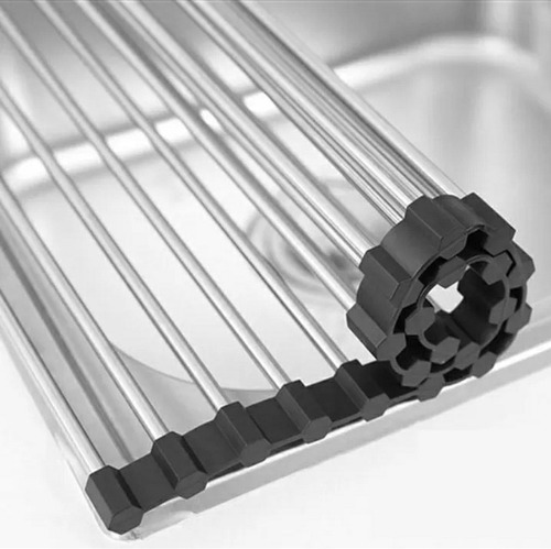 Imagen 4 de 4 de Escurridor De Platos En Acero Inoxidable, Flexible 37x20 Cm