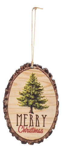 4.5  Oval De Madera Arbol De Navidad Placa Ornamento (pino  