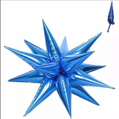 Globo Metal Estrella 3d De 12 Puntas, 40cm Elegir Color