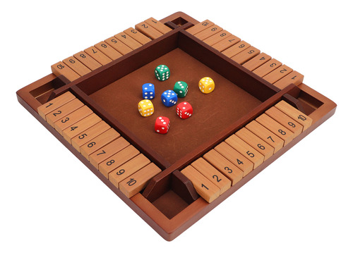 Juego De Dados Shut The Box De Madera Para 4 Jugadores Clási