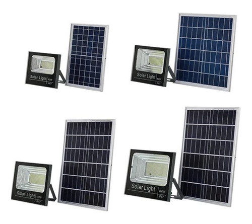 Reflector Led Con Panel Solar 40w 60w 100w 200w Lampara 