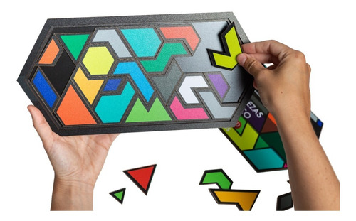 Rompecabezas Geométrico Tangram Juego De Ingenio Madera